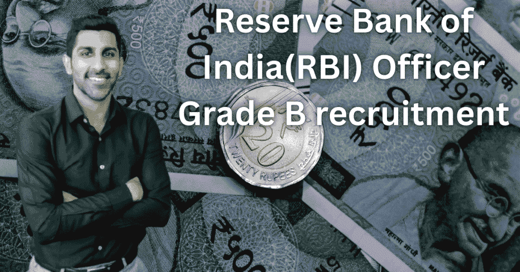 RBI Officer Grade B recruitment 2025 exam notification with Reserve Bank of India building and aspirants.
