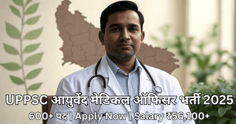 UPPSC medical officer (आयुर्वेद मेडिकल ऑफिसर भर्ती) 2025 – 300+ सरकारी पद, आवेदन अभी करें | BAMS वालों के लिए सुनहरा मौका | Ayurveda Govt Job Alert