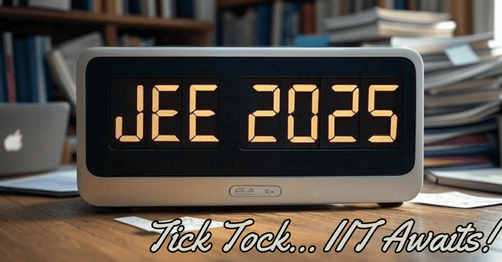 JEE Main & Advanced 2025 preparation – IIT admission dream, student studying late night with books and notes