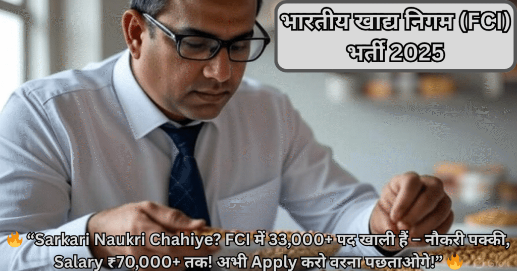 FCI Recruitment 2025 latest government job vacancy for 10th, 12th pass and graduates with 33,000+ posts across India