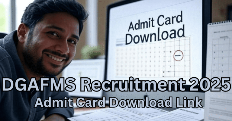 DGAFMS Group C Admit Card 2025 download करते हुए छात्र, साथ में exam date और जरूरी दस्तावेज़ की जानकारी – एक नज़र में सब कुछ जानिए!
