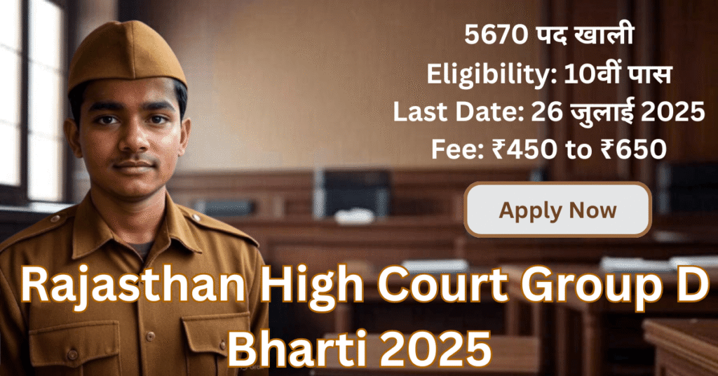 "Rajasthan High Court Group D Bharti 2025 के लिए 5000+ पदों पर भर्ती – अभी आवेदन करें और सरकारी नौकरी का सपना पूरा करें!"