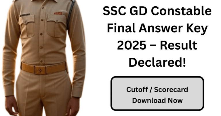 SSC GD Constable Final Answer Key 2025 Download Link