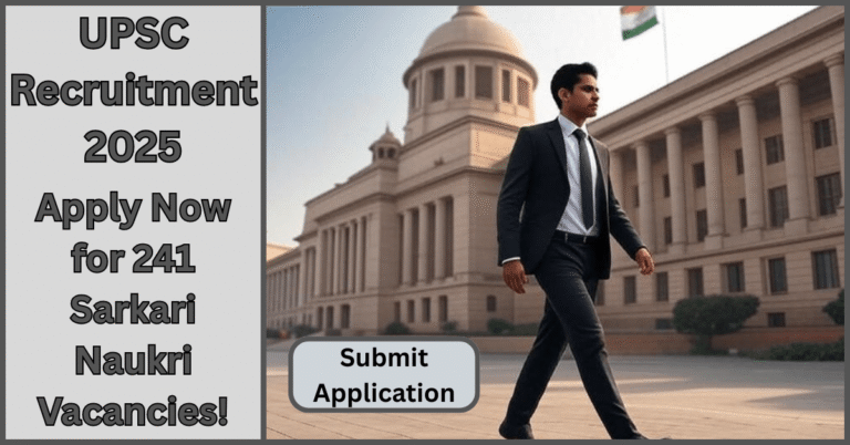 UPSC Recruitment 2025 ke liye candidate apply karta hua, 241 govt vacancies ke liye image