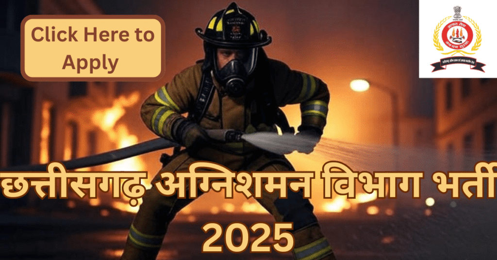 CG Fire Department Recruitment 2025 Fireman in action with apply now banner