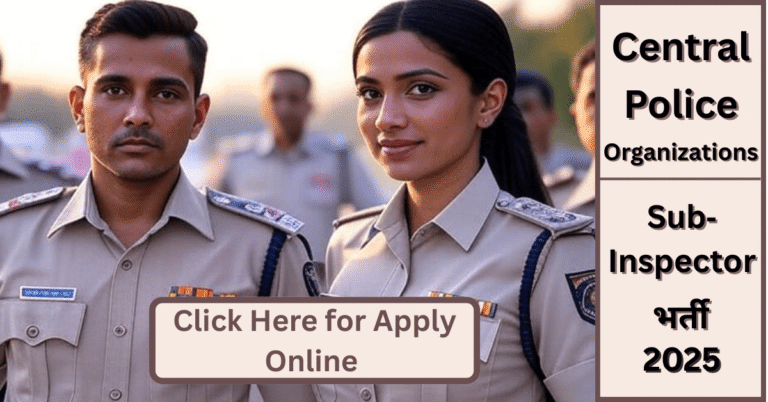 SSC CPO Sub-Inspector Recruitment 2025 – Uniform पहने confident male aur female SI candidates ke साथ government job opportunity visual