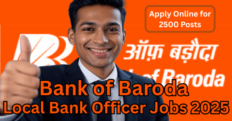 Young Indian professional giving thumbs up after applying for BoB Local Bank Officer Recruitment 2025