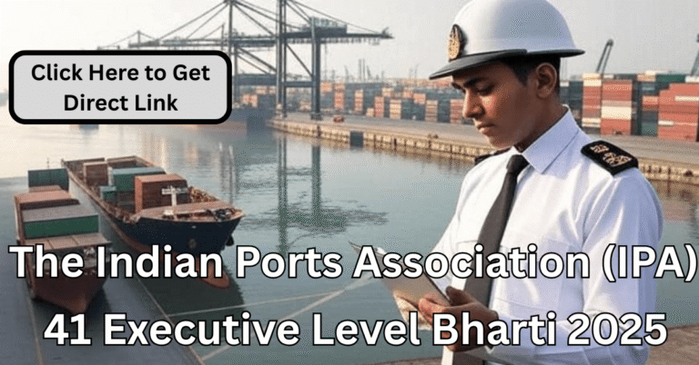 Syama Prasad Mookerjee Port Kolkata with cargo ships, cranes, and an executive inspecting operations тАУ IPA Executive Recruitment 2025 visual.