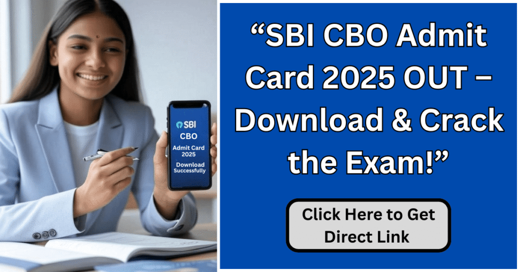 Happy candidate after downloading SBI CBO Admit Card 2025 on laptop from www.sbi.co.in