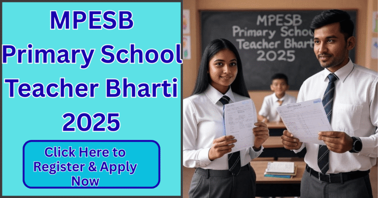 MPESB Primary School Teacher PSTST Recruitment 2025 Apply Online Scene in Indian Classroom