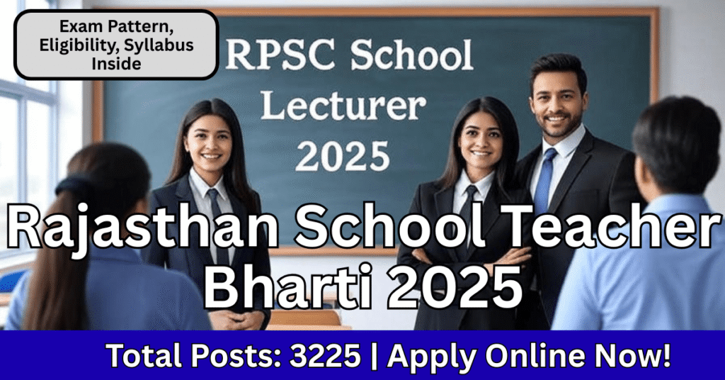 RPSC School Lecturer Recruitment 2025 Notification – Subject Wise Vacancy Details