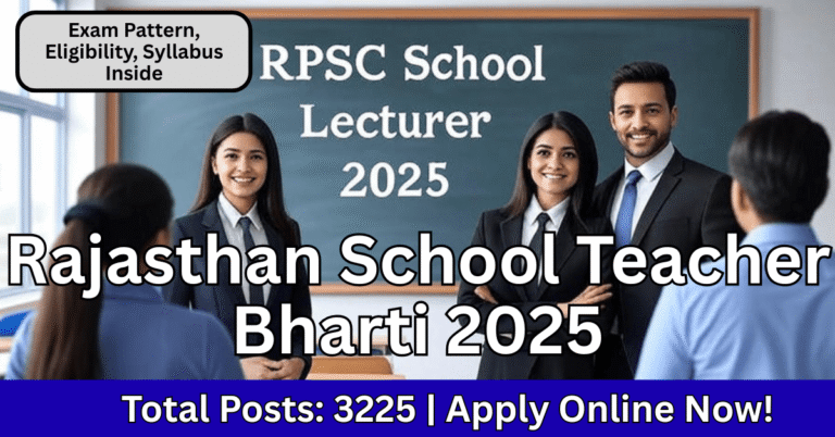RPSC School Lecturer Recruitment 2025 Notification – Subject Wise Vacancy Details