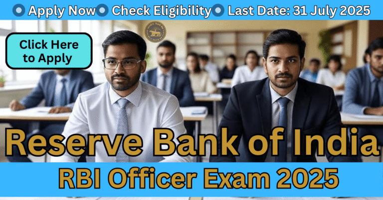 RBI Bank Grade A And B Recruitment 2025 exam scene with Indian students writing paper in exam hall