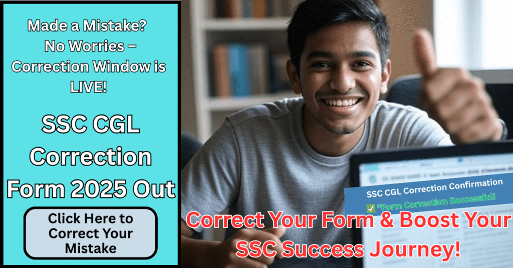 Happy aspirant after successful SSC CGL Correction Form 2025 submission