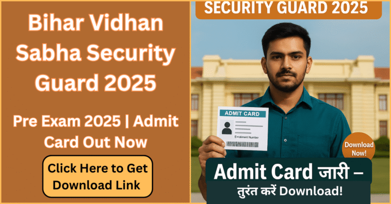 Bihar Vidhan Sabha Security Guard Pre Admit Card 2025 Download Poster