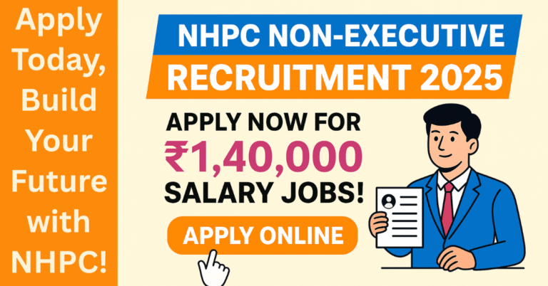 NHPC Non-Executive Recruitment 2025 Apply Online for ₹1,40,000 Salary Jobs – Government Job Notification Poster