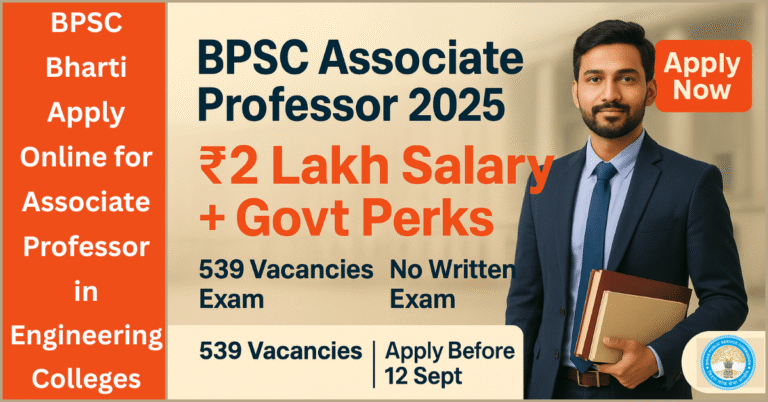 BPSC Associate Professor Recruitment 2025 – Bihar engineering faculty government jobs notification