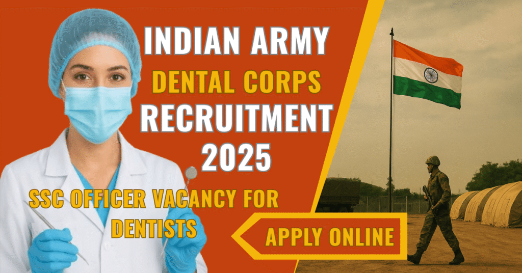 Indian Army Dental Corps Recruitment 2025 – SSC Officer Vacancy for Dentists, Apply Online Now