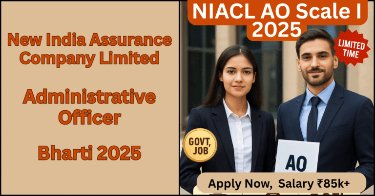 NIACL AO Scale I Recruitment 2025 Notification – Apply Online for Administrative Officer Jobs, Eligibility, Salary, Exam Dates in Hindi