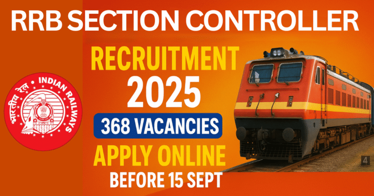 RRB Section Controller Recruitment 2025 Apply Online – Indian Railways Jobs Notification
