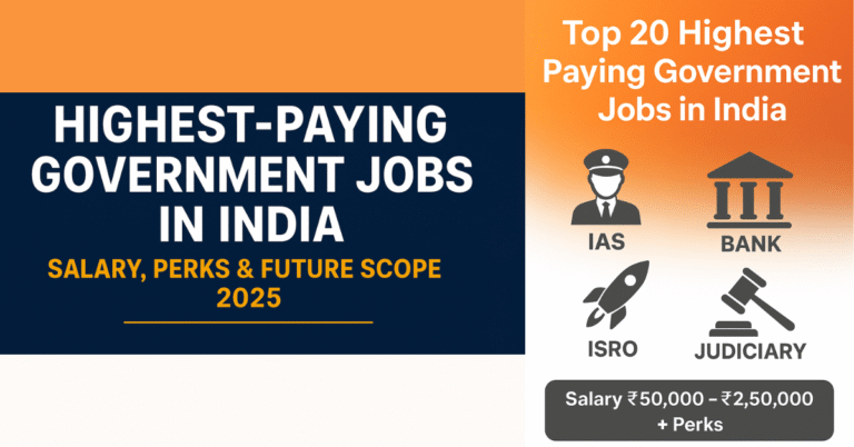 Top 20 Highest Paying Government Jobs in India 2025 – Salary, Perks & Benefits Infographic