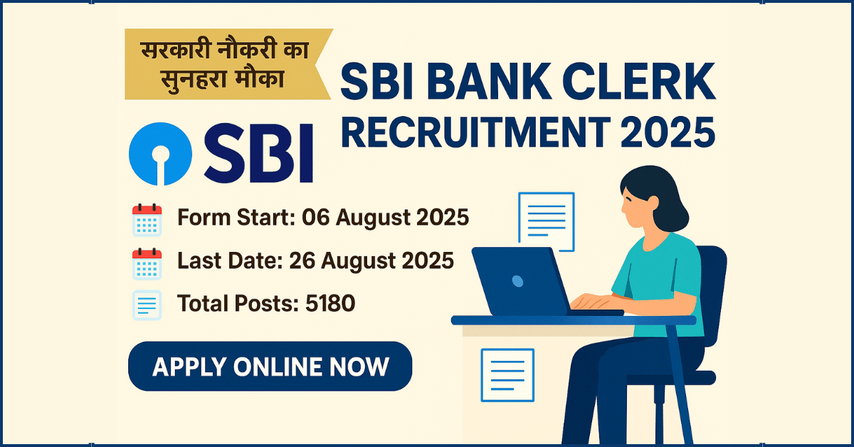 SBI Bank Clerk Recruitment 2025 Poster with Apply Online Details and Important Dates