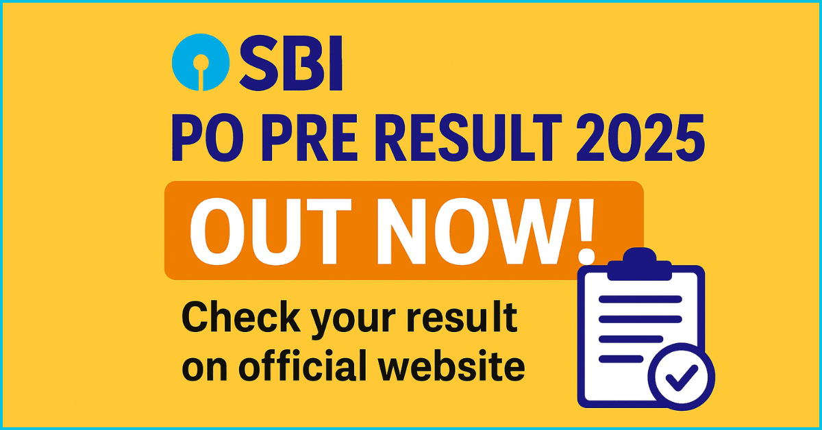 SBI PO Pre Result 2025 announcement with a call to check results on the official website