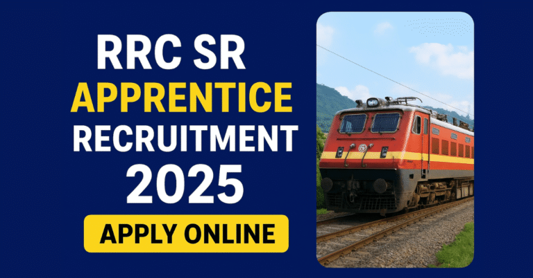 RRC SR Apprentice Recruitment 2025 Apply Online Notification with Indian Railway Train Image