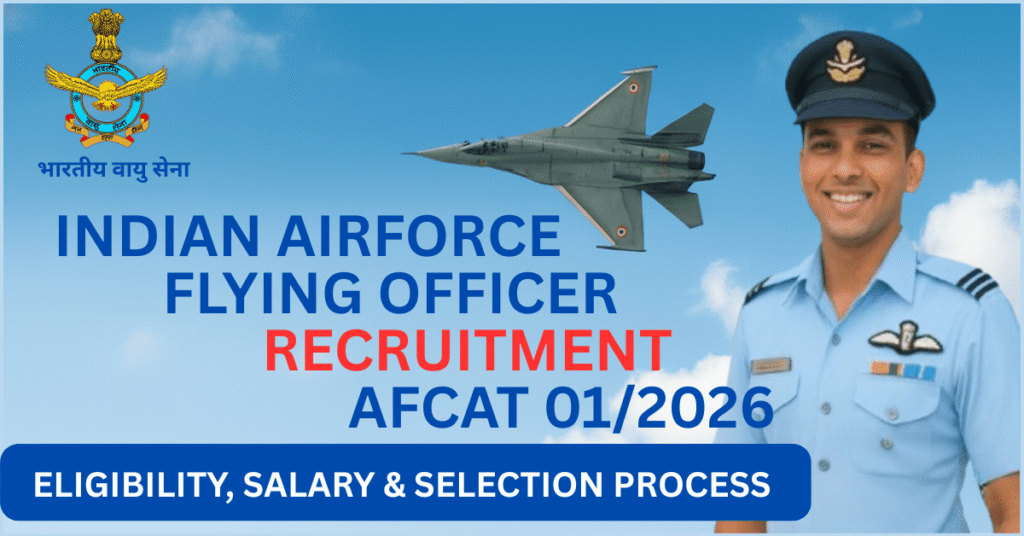 Indian Air Force Flying Officer Recruitment AFCAT 01/2026 Notification, Eligibility, Salary, Selection Process