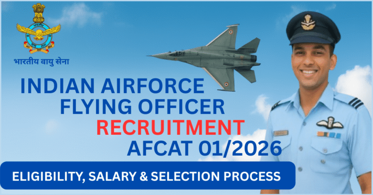 Indian Air Force Flying Officer Recruitment AFCAT 01/2026 Notification, Eligibility, Salary, Selection Process