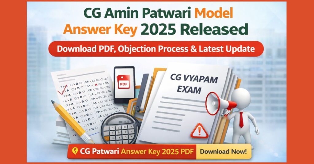 CG Amin Patwari Model Answer Key 2025 PDF download link and objection process update by CG Vyapam.