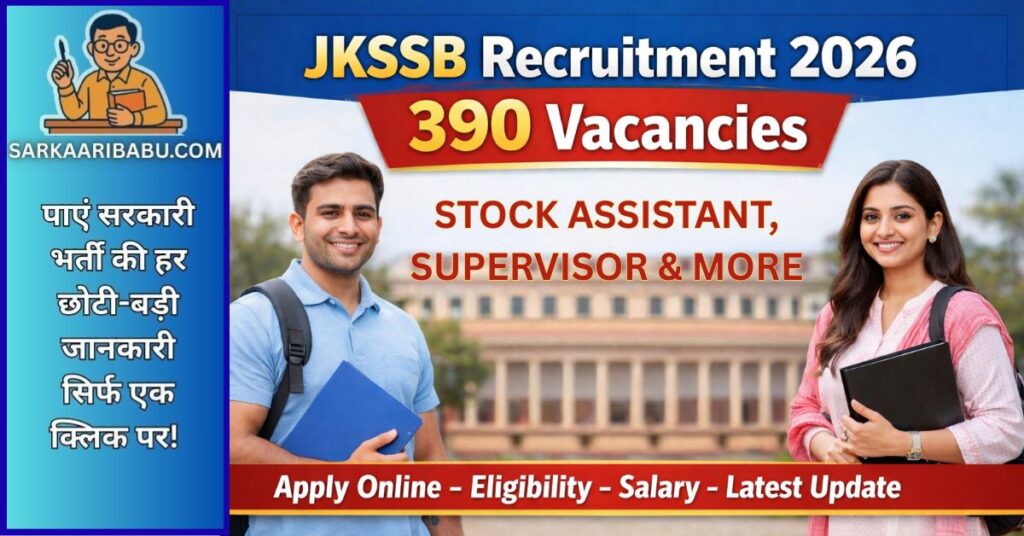 JKSSB Recruitment 2026 390 Vacancies Notification Banner