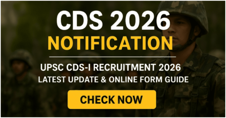 UPSC CDS I 2026 Notification - Check Latest Updates, Online Form Guide for Combined Defence Services Exam