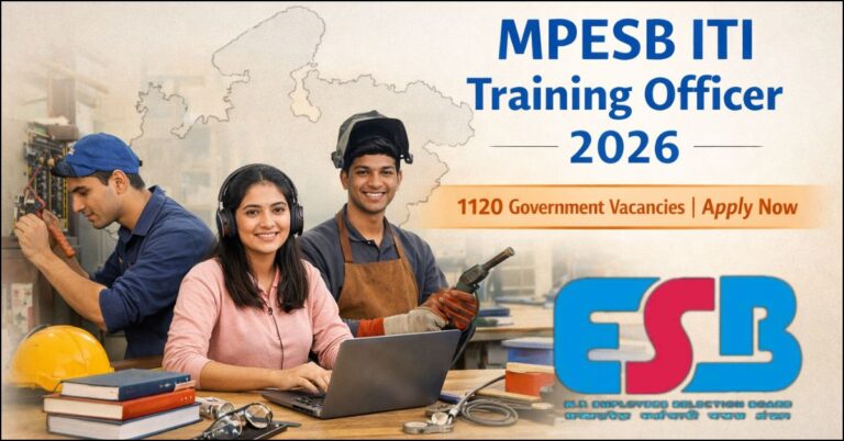 MPESB ITI Training Officer Recruitment 2026 Notification for 1120 Government Vacancies in Madhya Pradesh