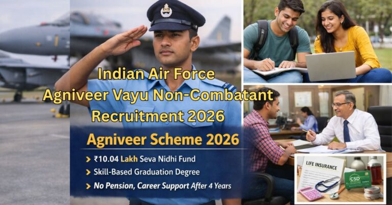 "Indian Air Force IAF Agniveer Non-Combatant Recruitment 2026 notification details showing salary and benefits"