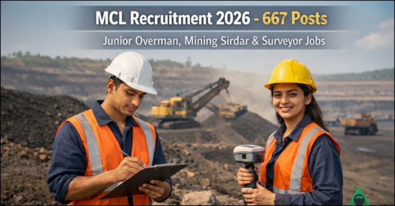 MCL Recruitment 2026 for Junior Overman, Mining Sirdar and Surveyor posts in Odisha - Coal India Jobs