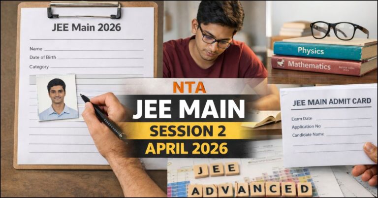 NTA JEE Main Session 2 2026 April Exam Notification, Registration Form, and Study Material Collage