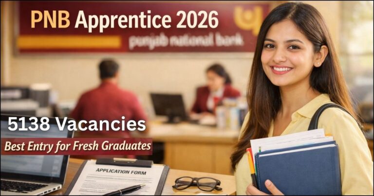 Punjab National Bank PNB Apprentice Recruitment 2026 notification for 5138 vacancies for fresh graduates.