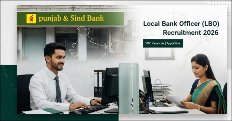 Punjab and Sind Bank LBO Recruitment 2026 notification for 1000 Local Bank Officer vacancies